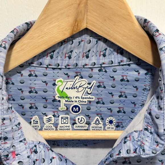 Tailorbyrd Mens Medium “Golf Cart” Performance Golf Polo Shirt 👕 - Picture 3 of 8